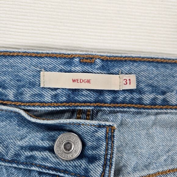 Levi's Premium High Rise Wedgie Icon Ankle Distressed Jeans Women's Size 31 - Picture 3 of 9